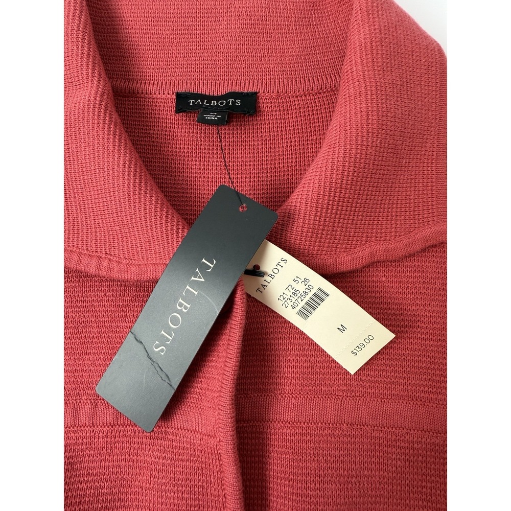 Talbots Women's Stretch Coral Cotton Rayon Knit Blazer Jacket Sz‎ M NWT - Picture 4 of 5